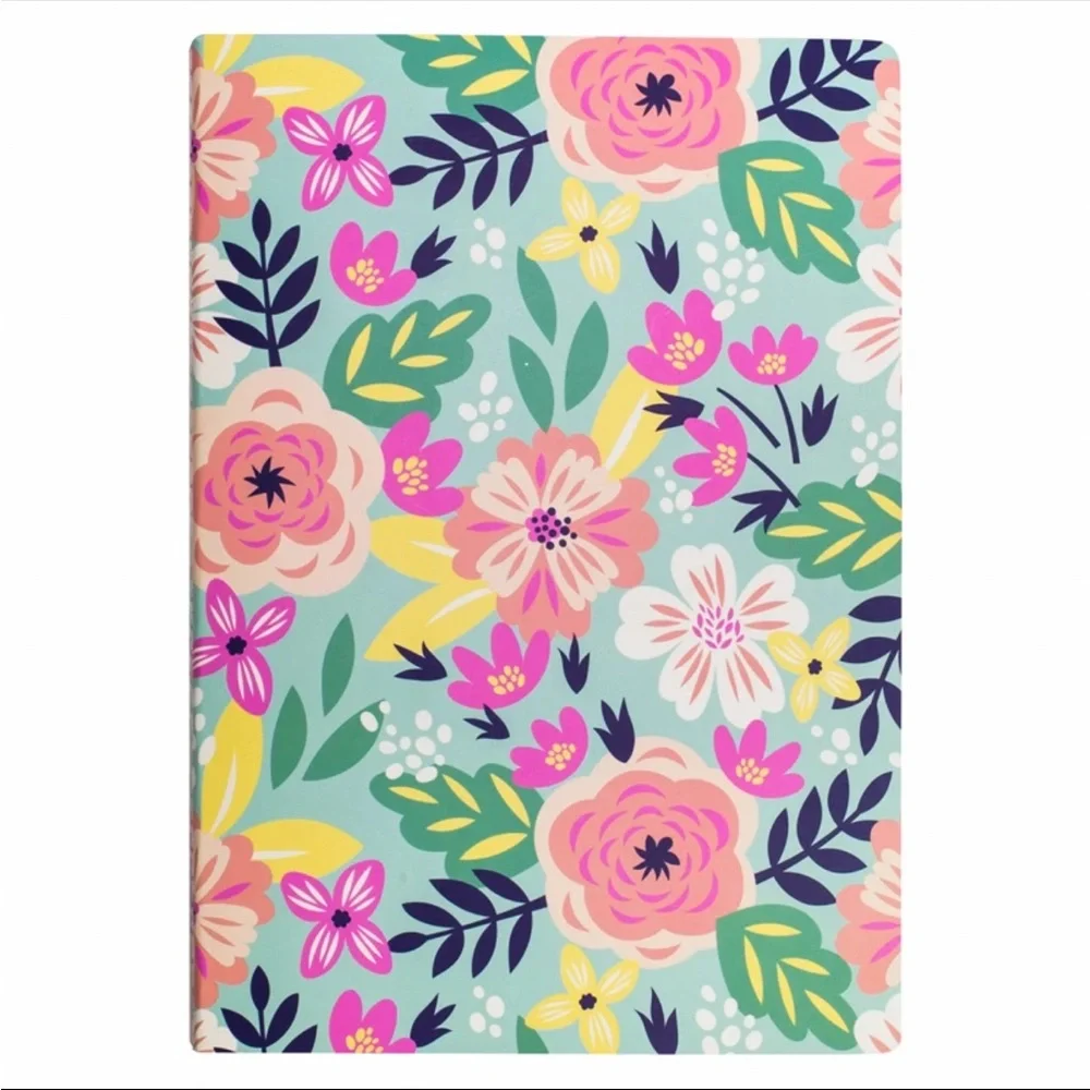 Steel Mill & Co. Mint Floral Lined Stitch Bound Notebook Set of Three 8.5